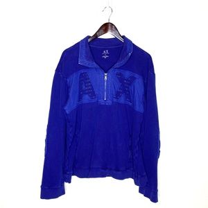 Armani Exchange Distressed 1/4 Zip Pullover